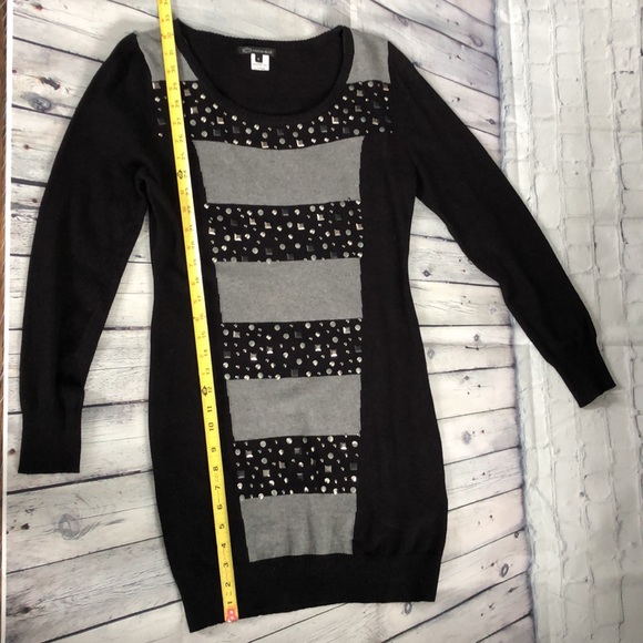 🔥Black and Grey Long Sleeve Sweater Dress - Picture 4 of 7